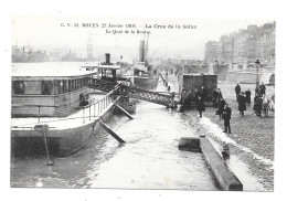 CPA 76 - ROUEN - CRUE DE LA SEINE - LE QUAI DE LA BOURSE- 27 JANVIER 1910 - Rouen