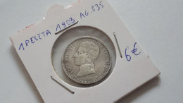 ESPAGNE SPAIN ALFONSO VIII 1 PESETA 1903 ARGENT/SILVER/PLATA - Erstausgaben