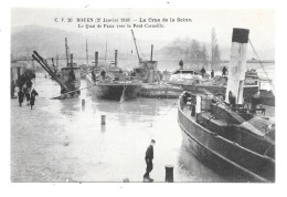 CPA 76 - ROUEN - CRUE DE LA SEINE - LE QUAI DE PARIS VERS PONT CORNEILLE- 27 JANVIER 1910 - Rouen