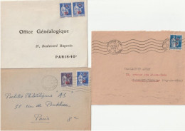 Type Paix, 3 Enveloppes Dont Une Préaffranchie Neuve. - 1932-39 Paix