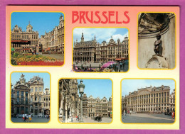 BELGIQUE BELGIUM - BRUXELLES BRUSSELS Multivue Des Monument Manekenpis - Cartas Panorámicas
