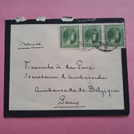 Lettre Pour Ambassade De Belgique à Paris - 1927 - 1926-39 Charlotte Di Profilo Destro