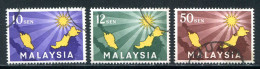 MALAISIE- Y&T N°1 à 3- Oblitérés - Malaysia (1964-...)