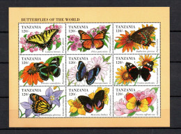 Tanzania 1994 Sheet Butterflies/Schmetterling Stamps (Michel 1888/96) MNH - Tansania (1964-...)