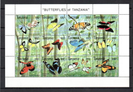 Tanzania 1993 Sheet Butterflies/Schmetterling Stamps (Michel 1629/40) MNH - Tansania (1964-...)