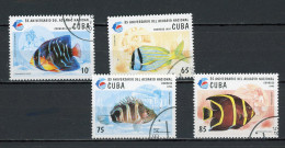 CUBA -  POISSONS  N°Yt  3431+3433+3434+3435 Obli. - Gebruikt