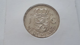 PAYS-BAS JULIANA  1 GULDEN 1954  ZILVER/ARGENT/SILVER/SILBER/PLATA/ARGENTO ONLY 6.600.000 EX. - 1948-1980: Juliana