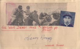 Harry Wragg 1942 WW2 Horse Jockey John Snagge Hand Signed Autograph - Actors & Comedians