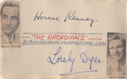 Horace Kenney The Birmingham Arcadians WW2 2x Autograph S - Singers & Musicians
