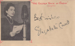 Elizabeth Cowell The Golden Voice Of BBC Radio Antique Autograph - Chanteurs & Musiciens