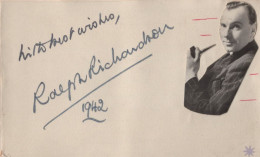 Ralph Richardson Antique Hand Signed WW2 Autograph Page - Actors & Comedians