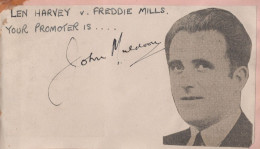 Unidentified 1940s Boxing Promoter Old Hand Signed Autograph - Sportspeople