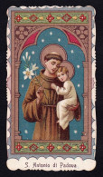Santino/holycard: S. ANTONIO DI PADOVA - E -  PR - Mm. 57 X 106 - Religion & Esotérisme