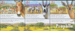 Israel 2605-2607 Dreierstreifen (kompl.Ausg.) Mit Tab Postfrisch 2018 Wildtierschutzorganisation Hai Bar - Unused Stamps (with Tabs)