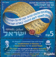 Israel 2588 Mit Tab (kompl.Ausg.) Postfrisch 2017 Balfour Deklaration - Nuovi (con Tab)