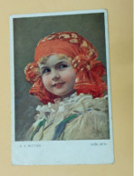 CT-05637- GIOVANE BAMBINA - ILLUSTRATORE K.V. MUTTICH - VIAGGIATA DA VIAREGGIO AD ALESSANDRIA 1913 - Muttich, C.V.