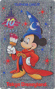Télécarte ARGENT JAPON / 110-139333 - DISNEY - DISNEYLAND / 10 YEARS - Mickey Fantasia JAPAN SILVER Free Phonecard - Disney