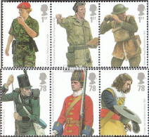 Großbritannien 2568-2573 Dreierstreifen (kompl.Ausg.) Postfrisch 2007 Uniformen - Oblitérés