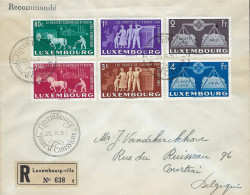 Luxembourg - Luxemburg -  FDC  Recommandé  1951  Adressé Au Mr J. Vandekerckhove , Belgique - FDC