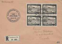 Luxembourg - Luxemburg -  Lettre Recommandé  FDC  1956   Bloc à 4 - FDC