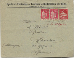 LETTRE AFFRANCHIE N° 283 X2 + ALGERIE N° 79 A -OBLITERATION DAGUIN " NIDERBRONN LES BAINS -ESTOMAC-FOIE-REINS " 1933 - Mechanical Postmarks (Other)