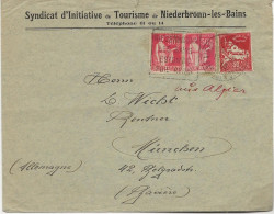 LETTRE AFFRANCHIE N° 283 X2 + ALGERIE N° 79 A -OBLITERATION DAGUIN " NIDERBRONN LES BAINS -ESTOMAC-FOIE-REINS " 1933 - Mechanische Stempels (varia)