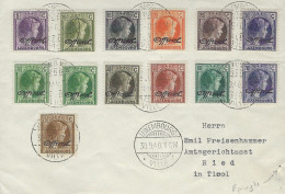 Luxembourg - Luxemburg -  Brief  1940 - Charlotte Série - Officiel Surcharge Horizontale   Michel 154-166 - Storia Postale