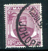 JOHORE- Y&T N°116- Oblitéré - Johore