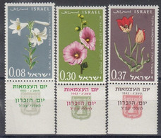 ISRAEL 283-285,unused,flowers - Nuevos (con Tab)