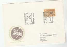 1971  ARCTIC MEDICINE SYMPOSIUM Event COVER Oulu FINLAND Stamps Health Polar - Médecine