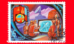 RUSSIA - Usato - 1981 - Interkosmos - Volo Spaziale Sovietico-rumeno - Mongoli Che Guardano Il Volo In TV - 15 - Oblitérés