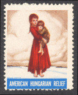1956 Revolution Refugees / USA  Hungary Exile LABEL CINDERELLA VIGNETTE - American Hungarian Federation - BABY MOTHER - Refugiados