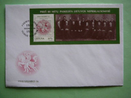 FDC - Declaration Of Independence # Lietuva Litauen Lituanie Litouwen Lithuania 1998 #Mi.660 Block12 - Lituanie