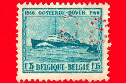 BELGIO - Usato - 1946 - Centenario Del Servizio Di Navigazione Postale Ostenda-Dover - Prince Baudouin - 1.35 - Oblitérés