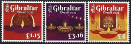 Gibraltar 2022 Yvertn° 2077-2079 Micheln° 2076-2078 *** MNH Diwali Lichterfest - Gibraltar