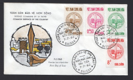 1963 Common Defence Emblem   Set Of 4 On FDC Sc 211-4 - Viêt-Nam