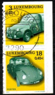 LUXEMBOURG, LUXEMBURG 2001, MI 1537-1538 PAAR, PAIRE, AUTOMOBILES POSTALES, GESTEMPELT, OBLITERE - Oblitérés