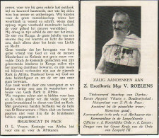 Doodsprentje Monseigneur Victor Roelens Vikaris Boudewijnstad Ardooie 1856- Boudewijnstad 1947 - Religion & Esotérisme