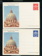 VATICANO STATO DELLA CITTA' DEL VATICANO 2 CARTOLINE POSTALI L. 20  L.35 NON VIAGGIATE - Postwaardestukken