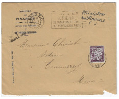 PARIS RP Lettre T Simple Taxe 50c Ob 1927 Dest Commercy Meuse Taxe Banderole 50 C Lilas Yv T 37 Ministre Finances (  ) - 1859-1959 Brieven & Documenten