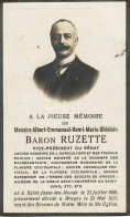 Doodsprentje Baron Albert Emmanuel Ruzette St-Josse-ten-Noode 1866 - Brugge 1929 - Religion & Esotérisme