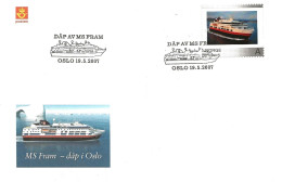 Norge Norway  2007  Dåp Av MS FRAM Oslo 19.6.2007  - My Stamp With Fram, Mi 1588 Special Cancellation - Storia Postale