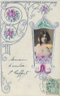 Jugendstil * CPA Gaufrée Embossed Art Nouveau Illustrateur + Photo * Lanterne Fleurs * 1907 * Artiste 1900 ? - Autres & Non Classés