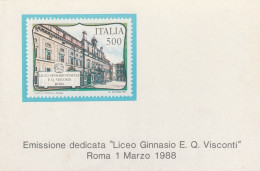 U5551 Emissione Poste Italiane Dedicata Al Francobollo Da 500 Lire Liceo Ginnasio Visconti / Non Viaggiata - Stamps (pictures)
