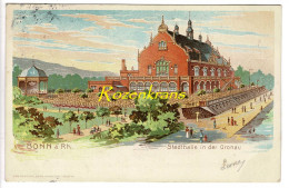 BONN - GRONAU, Stadthalle In Der Gronau Litho F. Feldmann Illustree Germany Duitsland Deutschland Nordrhein-Westfalen - Bonn