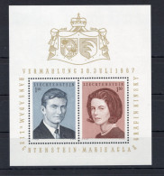 1967 LIECHTENSTEIN BF 10 MNH ** Matrimonio Giovanni Adamo Pio & Maria Egle Kinsky - Blocs & Feuillets