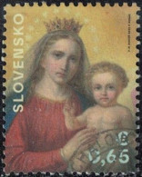 Slovaquie 2022 Oblitéré Used Peinture La Vierge Et L'Enfant Peter Michal Bohun Y&T SK 866 SU - Oblitérés