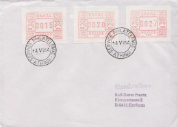 Postal History Cover: Greece Cover With Automat Stamps - Machine Labels [ATM]