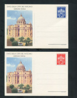 VATICANO STATO DELLA CITTA' DEL VATICANO 2 CARTOLINE POSTALI L. 20  L.35 NON VIAGGIATE - Enteros Postales