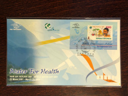 INDONESIA FDC COVER  2001 YEAR HEALTHY LIFE SAFE WATER HEALTH MEDICINE STAMPS - Indonesia